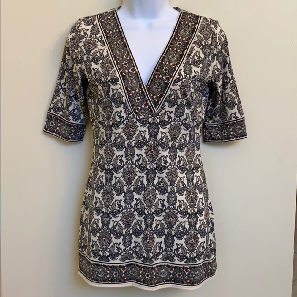 Max Studio Fitted Paisley Tunic